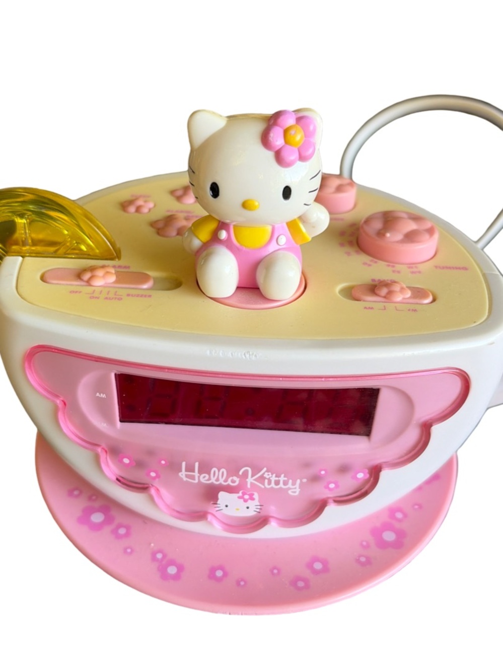 Hello Kitty Pink and Cream Kids Clock Radio with Figure